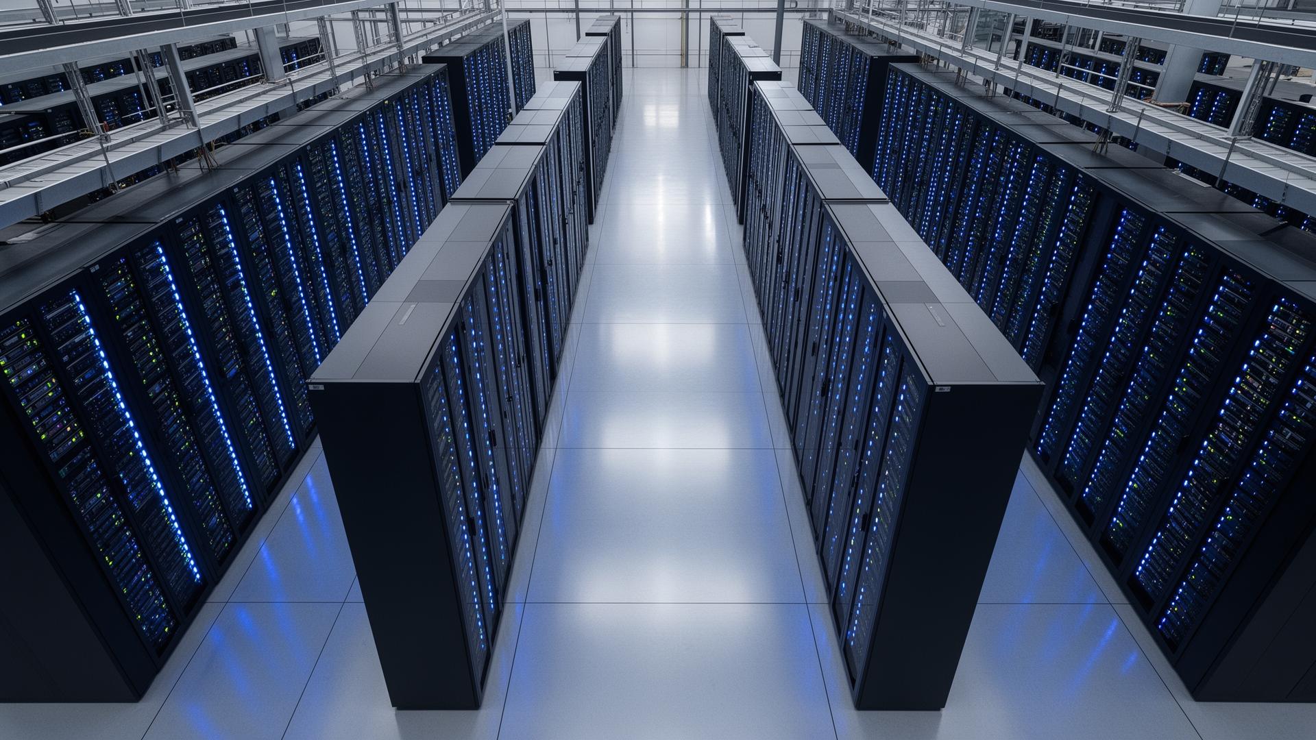 Aerial view of AI data center